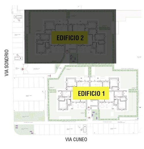 SCOPRI GLI APPARTAMENTI DELL’EDIFICIO 1: (l’edificio 2 verrà costruito in una seconda fase) SCOPRI GLI APPARTAMENTI DELL’EDIFICIO 1:<br />
(l’edificio 2 verrà costruito in una seconda fase)